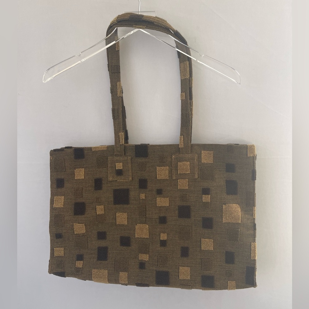 Geometric Upholstery Fabric Tote Bag Hand Made - Picture 3 of 13